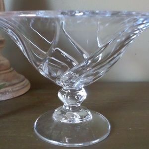 JG Durand Crystal Clerval Swirl Footed Pedestal Bowl- New in Box